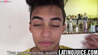 Latino bottom takes multiple facial loads in wild threesome