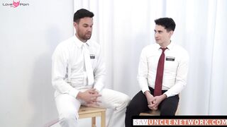 SayUncleNetwork.com - Cute twink tied up and stroked hard by sexy Mormon jock