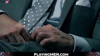 PlayingMen.com - Sexy jock Darius Ferdynand's 3way hardcore fucking by classy and dom