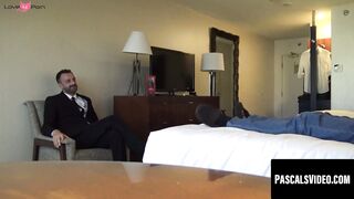 Teen sub Ariell Aquinas fed jizz after a doggy ride