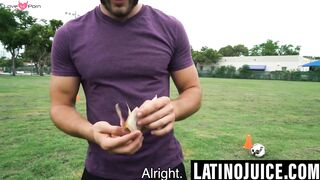 Athletic Latino discovers gay side through bare sex and facial