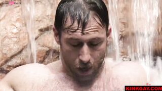 Johnny Ford face fucks Nicholas RYder before attaching stones to his balls