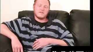 MenWorkinXXX.com - Redhead tugs his cut boner and tries his best to get hard and exci