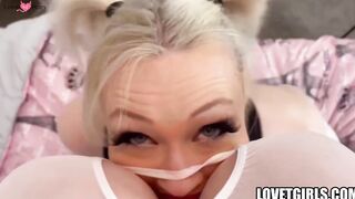 TS Aphrodite Adams gets between Arielle Aquinas legs to fuck the slut