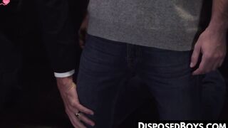 Kinky twink moans during intense glass dildo play