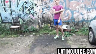 Three well hung straight Latinos in intense threesome sex
