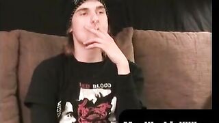 MenWorkinXXX.com - Skinny amateur strokes his big cock before explosive solo cumshot