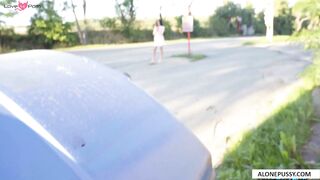 skinny russian bus stop pickup
