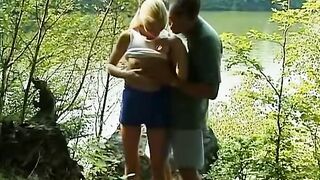 Riverbank Encounter Blonde Hottie Pleases Alpha Males Lust