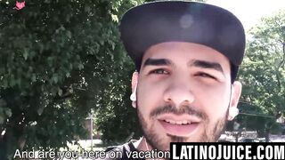 Colombian straight stud unloads jizz on spitroasted bitch's face