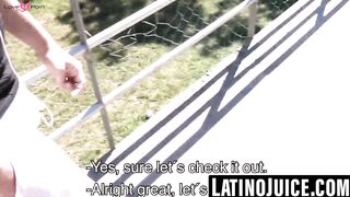 Colombian straight stud unloads jizz on spitroasted bitch's face
