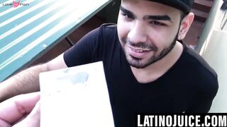 Colombian straight stud unloads jizz on spitroasted bitch's face
