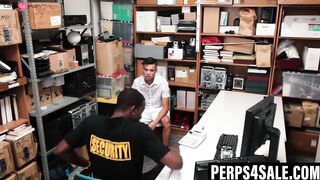 Handsome perp swallows then takes the guard's BBC raw