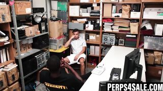 Handsome perp swallows then takes the guard's BBC raw