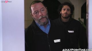 Charlie Forde fills her tight hole with security officers huge dicks