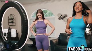 Lesbian teen training with her ebony mom