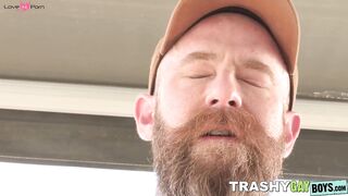 Sexy hunk Donnie Argento takes a hardcore ass drilling after a wild blowjob