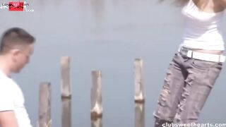 "Lakefront Lust: Hot Blonde Facesitting & Riding in Public"
