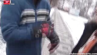 Friendly-Strangers' Sexual Adventures - Outdoor Quickie with Hot Babe & Hunk