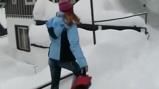 Teen Redhead Slut Rides Santa's Dick In The Snow - Old-Young Creampie Christmas Special