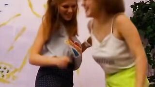 Lesbian Artists' Erotic Dance of Lovemaking - Old Man Jacks Off to His Fantasy