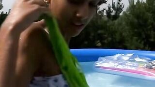 Teenage Watergoddess Solo-Masturbation Session in Public Outdoors by Riverbank