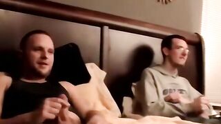"Amateur Couple Jerk Off Together In Cheap Motel Room For Webcam Audition"