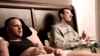 "Amateur Couple Jerk Off Together In Cheap Motel Room For Webcam Audition"