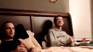 "Amateur Couple Jerk Off Together In Cheap Motel Room For Webcam Audition"