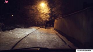 "Public Pick-Up Surprise Squirter - Redhead Babe Fucks Stranger in Car"