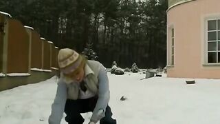 Snow-Hot Bubblegum Teen Sensual Dance Outside in Public Park with Naughty Twist!