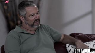 Busty Milf Step-Mom Rides Son's Hard Dick While Husband Watches