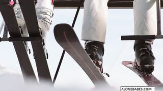 Ski Instructor Brandi Teaches Student Tricks in Classroom