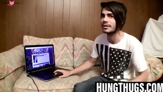 Fitness Enthusiast Jacks Off While Playing His Acoustic Guitar