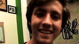 Straight gal sucks two cute straight guys big dicks