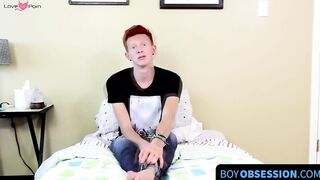 BoyObsession.com - Naughty twink spreads his tight ass and masturbates for warm cum