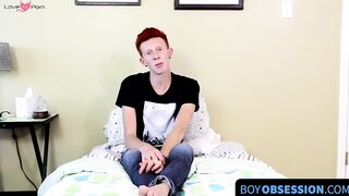 BoyObsession.com - Naughty twink spreads his tight ass and masturbates for warm cum