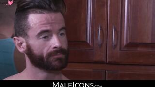 Anal Play With Beefcake Hunks" or "Horned Up For Anal Action", both are suitable to describe this gay porn scene featuring hotties like Troy Accolla & Darius Ferdynand in male-