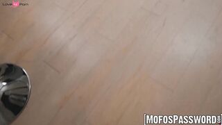 Sexy Lily Lou gets stucked and rides daddys hard cock mid chores