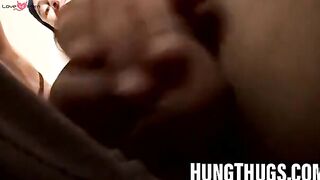 Hunky straight thug strokes juicy man tool slow