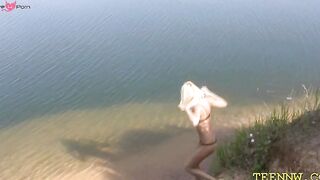 TeenyDevil - Young Bombshell Gets Fucked Outside in Public by Huge Dick