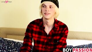 Thick twink cock ends up getting attention after interview