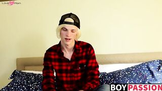 Thick twink cock ends up getting attention after interview
