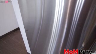 Thick brunette stepmom Natasha Nice swallows stepson hot cum