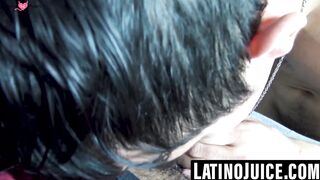 Wealthy man pays a straight Latino for deep throat service