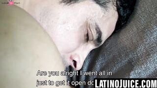 Wealthy man pays a straight Latino for deep throat service