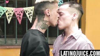 Inked Latino stud dominates boyfriend with rough bareback