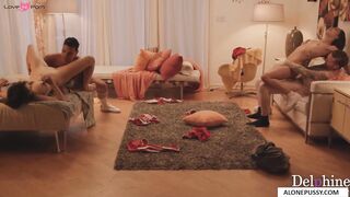 Double Date Turns Into A Threesome For The Girls - MILF Facesitting & Double Penetration