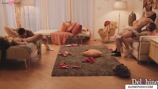 Double Date Turns Into A Threesome For The Girls - MILF Facesitting & Double Penetration