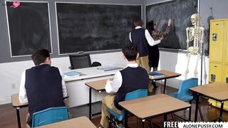 Italian Teacher's Lesson in Pleasure - MILF Fucks Student to Pass Exam